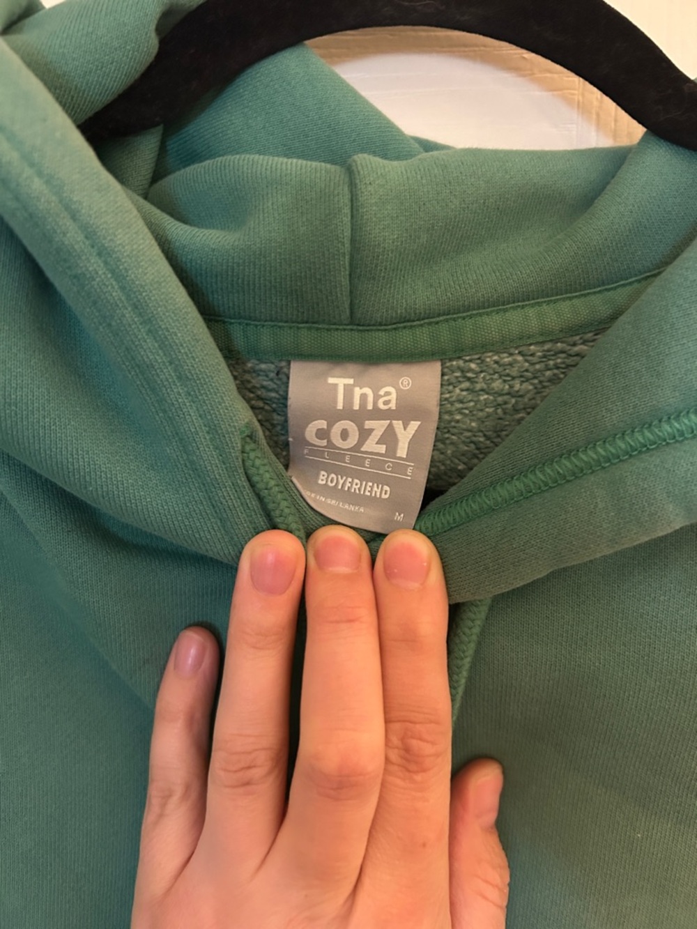 TNA Cozy Green Drawstring Hoodie - Picture 2 of 4